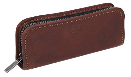 Preisvergleich Produktbild Gusti Federmappe Leder Ingemar Schlampermäppchen Stifteetui Schwarz