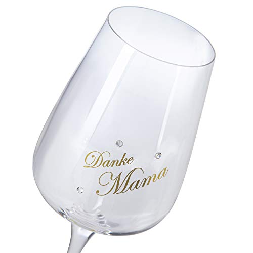 Van Hoogen Premium - Copa de vino con texto en alemán "Guter Tag!" Frag No, 365 ml con grabado de copa de vino tinto/copa de vino blanco  regalo original., vidrio, Muttertag: Danke Mama