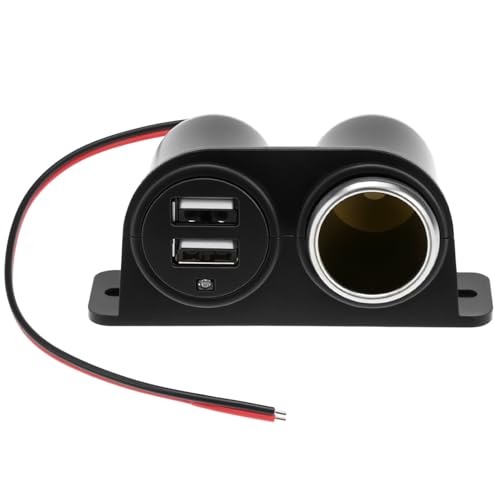 QWORK® Prise Allume-Cigare USB Double Chargeur Voiture 3.1A, Alimentation Adaptateur 12/24V, pour Voiture, Camion, SUV, Moto et Bateau