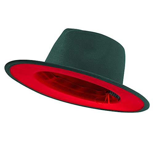 Image of jingsha Fedora Hats for Men & Women Wide Brim Fedora Felt Panama Hat Men's Dress Hats with Belt Buckle