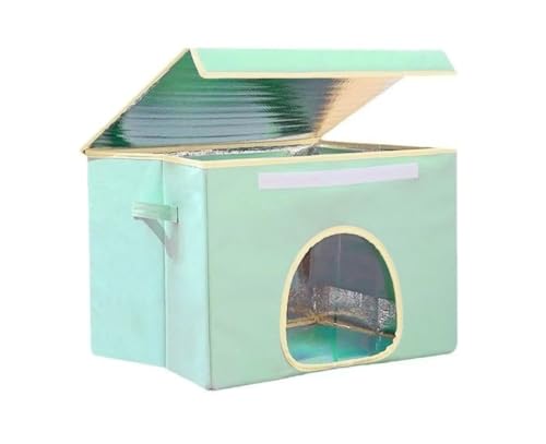 Giawkcaペットハウス 猫 エアコン室 犬 猫 小型犬 ベッド 夏 多機能 折りたたみ ひんやり枕 ひんやりパッド ひんやり触り 熱中症対策 ペット用品 (50*40*38cm,グリーン)