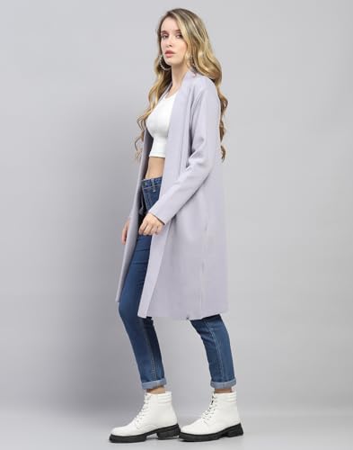 Image of Monte Carlo Womens Regular Fit Full Sleeve Front Open Solid Winter Cardigan (Pack of 1)