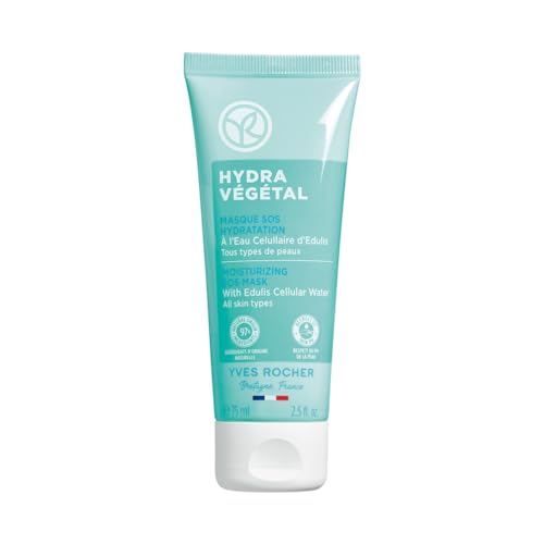 Yves Rocher HYDRA VÉGÉTAL Intensiv Feuchtigkeitsspendende SOS-Maske - Cremige Maske mit Edulis Pflanze - Für alle Hauttypen -Spendende Frische, Komfort und Strahlkraft - 75 ml