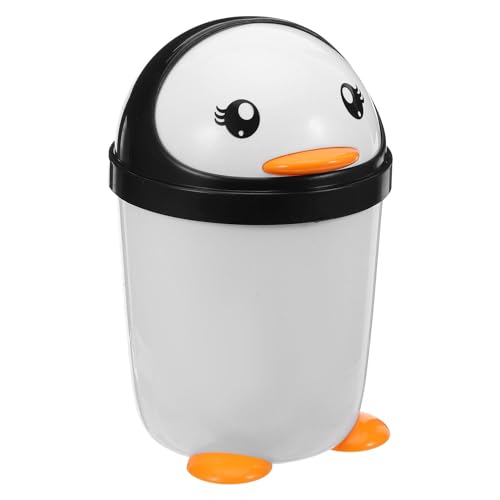 SOIMISS Cestino per Rifiuti in Plastica con Coperchio a Ribalta a Forma di Animale Mini Cestino da Tavolo Carino Base Stabile per Ufficio Auto Camera da Letto e Cucina