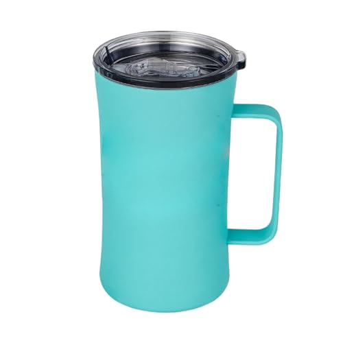 Vaso Termico Pequeño con Asa - Taza De Acero Inoxidable Con Tapa,Térmico Portátil 600ml Para Exteriores, Senderismo, Viajes, Hogar Y Acampada