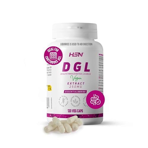 HSN Regaliz Desglicirrizado DGL (Glycyrrhiza glabra) 5000mg | 120 Cápsulas Vegetales | Puro Extracto de Raíz 10x Veces Más Concentrado | No-GMO, Vegano, Sin Gluten