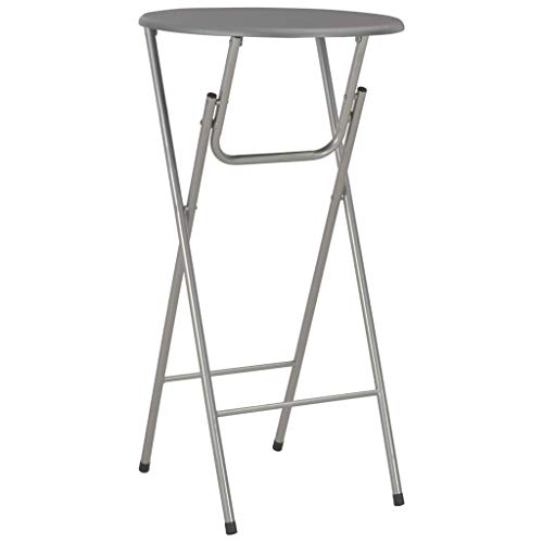 vidaXL Bar Table Folding Outdoor Garden Bistro Side Coffee Breakfast Stand High Bar Table Furniture Anthracite 60x112cm MDF
