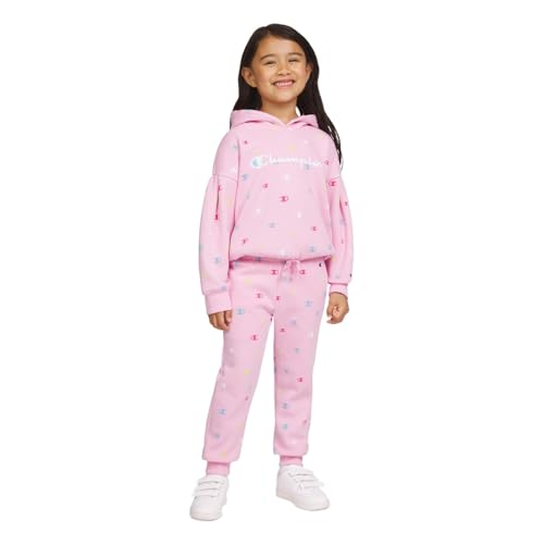 Champion Girls Hoodie and Sweatpant Set for Kids Athletic Fleece Sweatsuit2