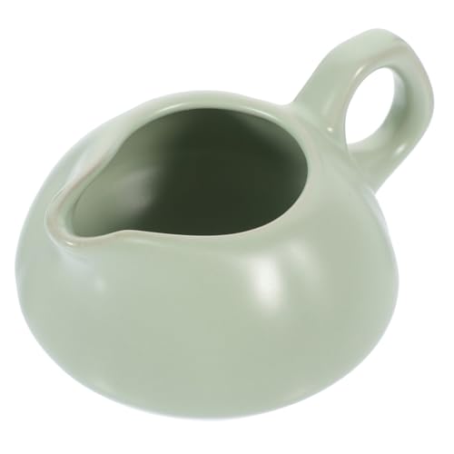 Cabilock Ceramic Milk Pitcher Sauce Jug Versatile Serving Sauce Boat Lid Large Capacity for Milk Gravy Syrup Tea Elegant Minimalist Design Easy to Clean