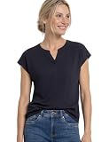 Street One Dropped Shoulder Shirt mit Split Neck Shadowed Navy 38