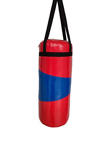 Image of SKMT Kids Boxing kit, Boxing Set for Kids, Boxing Kit for Children (Filled Punching Bag, Gloves and Headgear, Age 7-13 Years) (RED Blue)