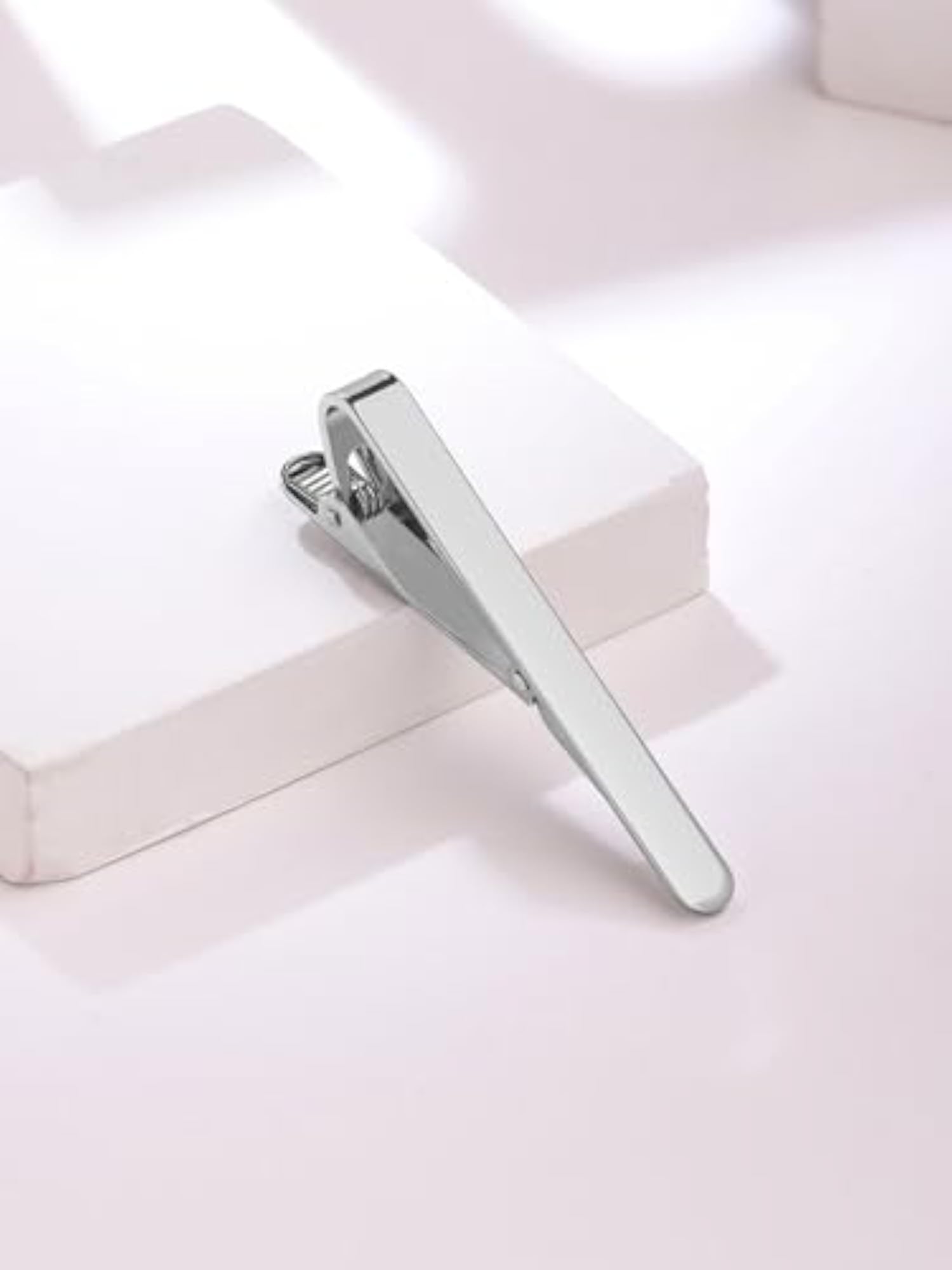 Sleek Matte Silver Rhodium Plated Tie Pin for Men and Boys