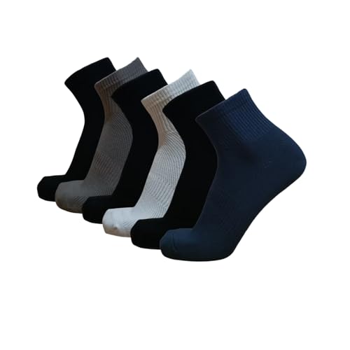 Men Spring and Summer Socks 6 Pairs for Casual and Simple Sport Breathable, Deodorant and Comfortable