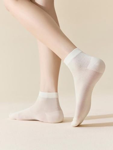 1Pair Women's Ankle Length Socks Four Seasons Thin Breathable Summer Invisible Hollow Mesh Shallow Socks Casual Unisex