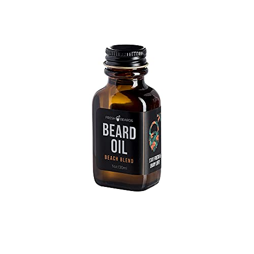 Fresh Beards Beach Blend Beard Oil - Coconut, Sunshine & Lemongrass Fragrance - Scented Mens Beard And Mustache Oil - Soothing Anti-Itch Moisturizer & Softener For Dandruff Prevention And Healthy Beard Growth #TOP2