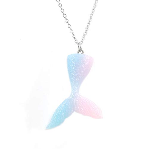 Preisvergleich Produktbild Sperrins Mermaid Anhänger Halskette Tier Legierung Schlüsselbein Kette Halskette Schmuck Zubehör Geschenk Rosa Blau