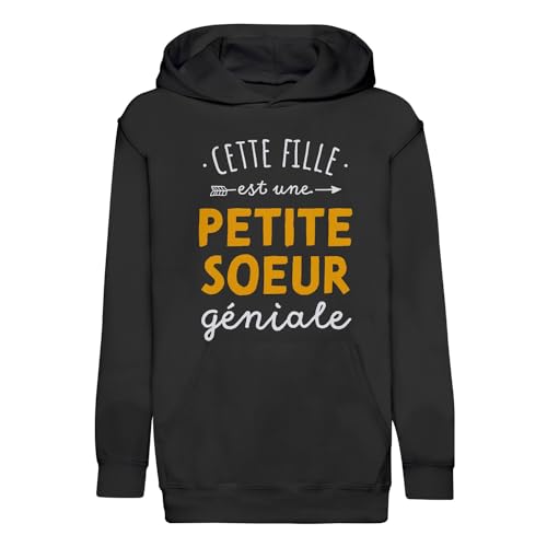 Sweat enfant petite soeur géniale hoodie fille pour l'école et les loisirs
