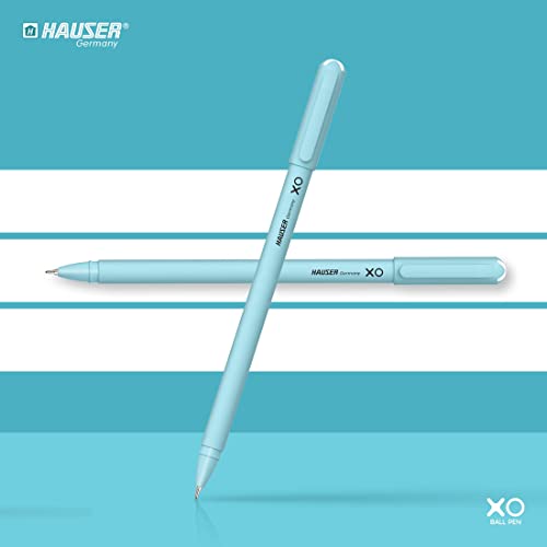 Hauser XO 0.7mm Ball Pen Box Pack | Sleek Body & Minimalistic Design | Matt Finish & Solid Body Type | Low Viscosity Ink With Ultra Durable Tip | Blue Ink, Pack of 10 Pens (Image - 5)