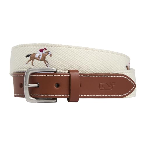 vineyard vines mens Kentucky Derby - Embroidered Canvas Club Belt- Horse