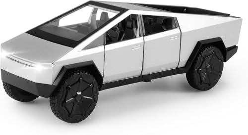 Image of PLUSPOINT Cybertruck Model Car 1 /36 Toys With Lights Diecast Cyber Cars Pull Back Metal Model Toy Trucks And Pickup Truck Toys For Kids And Cyber Truck Enthusiasts, Black