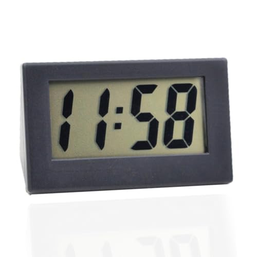 Small Digital Travel Clock,Digital Clock Battery Powered Only,Small Digi-tal C-lock,No Tick Electric Clock Desk C-lock,Led Digi-tal Electronic Cl-ock,Bedside Clocks,Bedroom Clo-ck,Mini Cl-ock(Black)