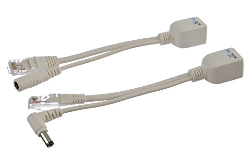 AIR802 Passive Power-Over-Ethernet (PoE) Injector - Splitter Mid-Span Kit with 5.5 mm x 2.5 mm Right Angle Jack DC Size Connectors