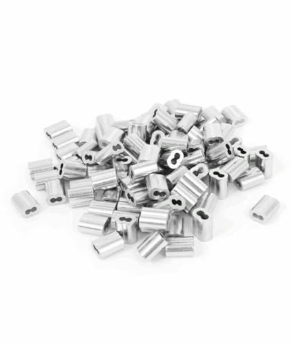Generic 1/8 Inch Aluminum Double Ferrules 100 Pack