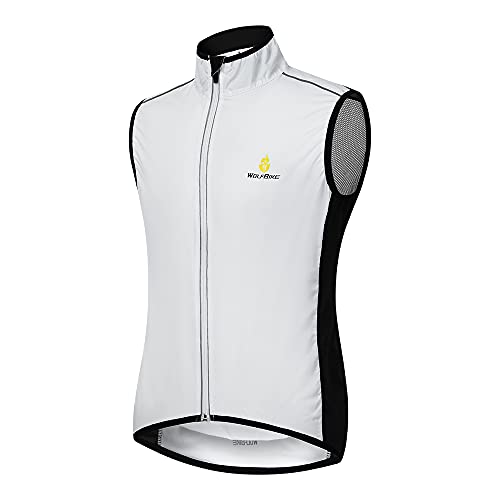 WOLFBIKE Jaqueta de ciclismo Jersey colete corta-vento jaqueta esportiva ao ar livre (branco, pequen