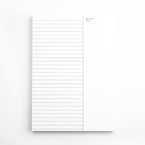 Klausurenblock Jura 1/3 Rand RECHTS Klausurbögen für