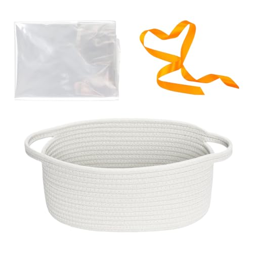 Cestas organizadoras tejidas | Cesta de bebé de cuerda de algodón con asas para cuarto de bebé, organizador multifuncional para dormitorio, sala de estar, tocador, apartamento, baño, Halloween