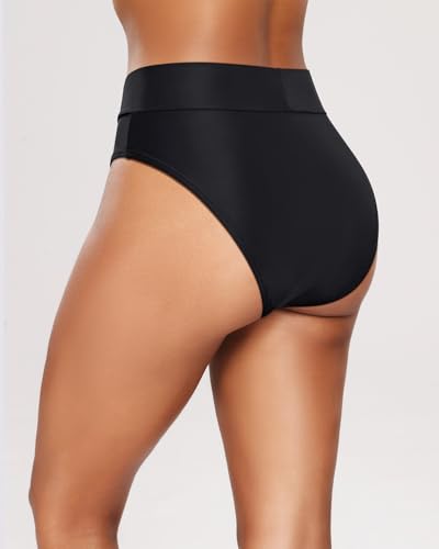 Tempt Me Women's High Waisted Bikini Bottom Crossover V Cut Bathing Suit Swim Bottom3