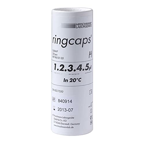 Pipettes capillaires Hirschmann Ringcaps 9600210 jetables de 5 et 10 µL