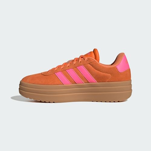 Image of adidas Womens Vl Court Bold Lace Up Sneakers Shoes Casual - Pink
