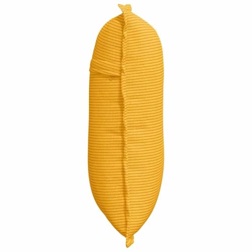 Coussin de dossier rectangulaire velours côtelé jaune 50x45cm - 7