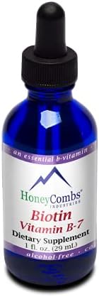 HoneyCombs Vitamin B7 (Biotin) Drops – Liquid Biotin Hair, Skin, Nails Supplement – Digestion & Hair Vitamins - Alcohol-Free, Non-GMO Vitamin Liquid for Healthy Hair, Skin and Nails, 1 Fl Oz.