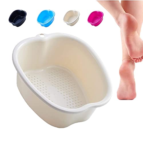 Tazón Grande para Baño de Pies Cuenco de Plástico para Pedicura, Para Pedicura Desintoxicación y Masaje,Perfecto para Remojar Los Pies,se Puede Remojar para Eliminar la Piel Muerta (white) Cover