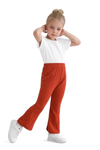 Image of Toddler Baby Girls Fall Bell Bottoms Pants Ruffle Flare Pants Soft Fleece Trousers for Children's