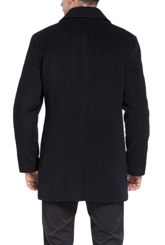 MODERM Men Justin Cashmere Wool Blend Single Breasted Walking Car Coat with Bib (Also available in Big and Tall)4