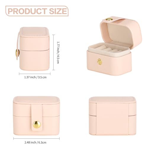 Image of KUKUVR Small Travel Jewelry Ring Stud Earring Box (Pink)