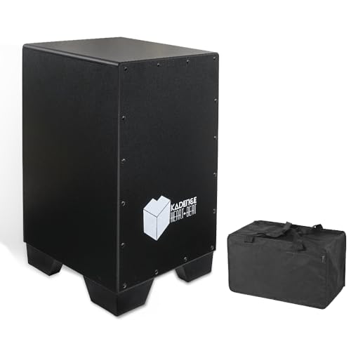 Image of Kadence CJBLK Heartbeat Cajon with Dust Cover | 40 Non-Adjustable Snare Strands | Tech Wood Body | Anti Skid PU Feet | Includes Learning Course | Black