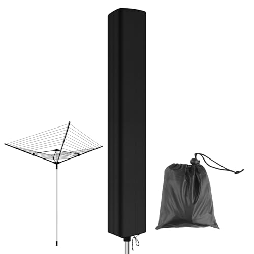 HKillua Rotary Washing Line Cover Heavy Duty Waterproof Washing Line Cover with Zips for Dryer Rotary Line, 165x16x16cm