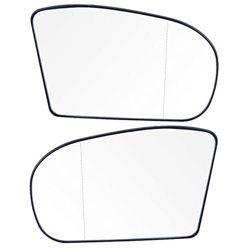 (Lot de 2) Miroir Glace de Rétroviseur Extérieur Avant Gauche ET Droit compatible pour CLASSE C CLC E (W203, CL203, S203, CL203, W211, S211) - A2038100121 A2038100221 Cover