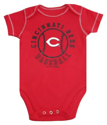 VF Cincinnati Reds Team Logo Infant Creeper Bodysuit - Team Colors (Red, 3-6 Months, Cincinnati Reds)