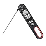 Wotermly Digital Kitchen Meat Thermometer with Backlight LCD and Foldable Long Probe, Instant Read F