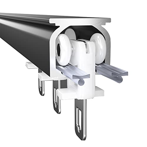 Rail de rideau robuste blanc pour fixation murale de séparation - 2