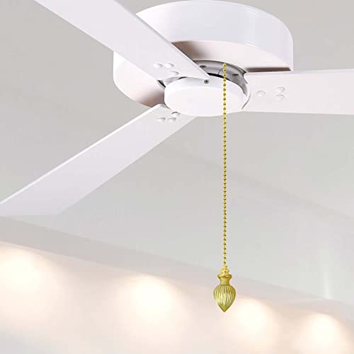 Image of Royal Designs, Inc. Ribbed Pear Finial with Fan Pull Chain, Polished Brass - Pack of 1