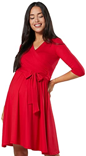 Chelsea Clark Mujer Vestido Premama Skater para Lactancia (Rojo, L) Cover