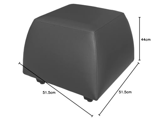 Image of Wakefit Belize Ottoman (Leatherette, Marble Grey)