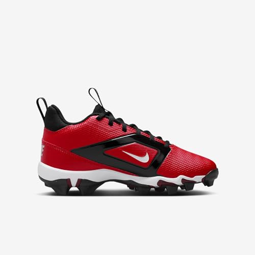Nike Alpha Menace 4 Shark Big Kids' Football Cleats (FQ4012-600, University Red/Metallic Silver/Team Red/White) Size 123