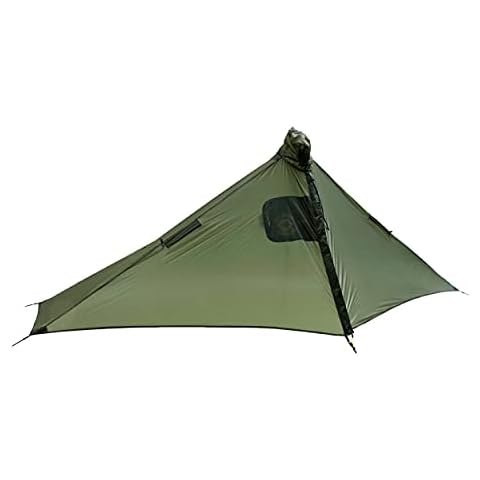 Six Moon Designs Gatewood Cape - 11 oz. - 1 Person Ultralight Tarp/Cape (Green). Packs Small. The ONLY Poncho-Style Tarp to Provide Complete 360° Protection. Cover